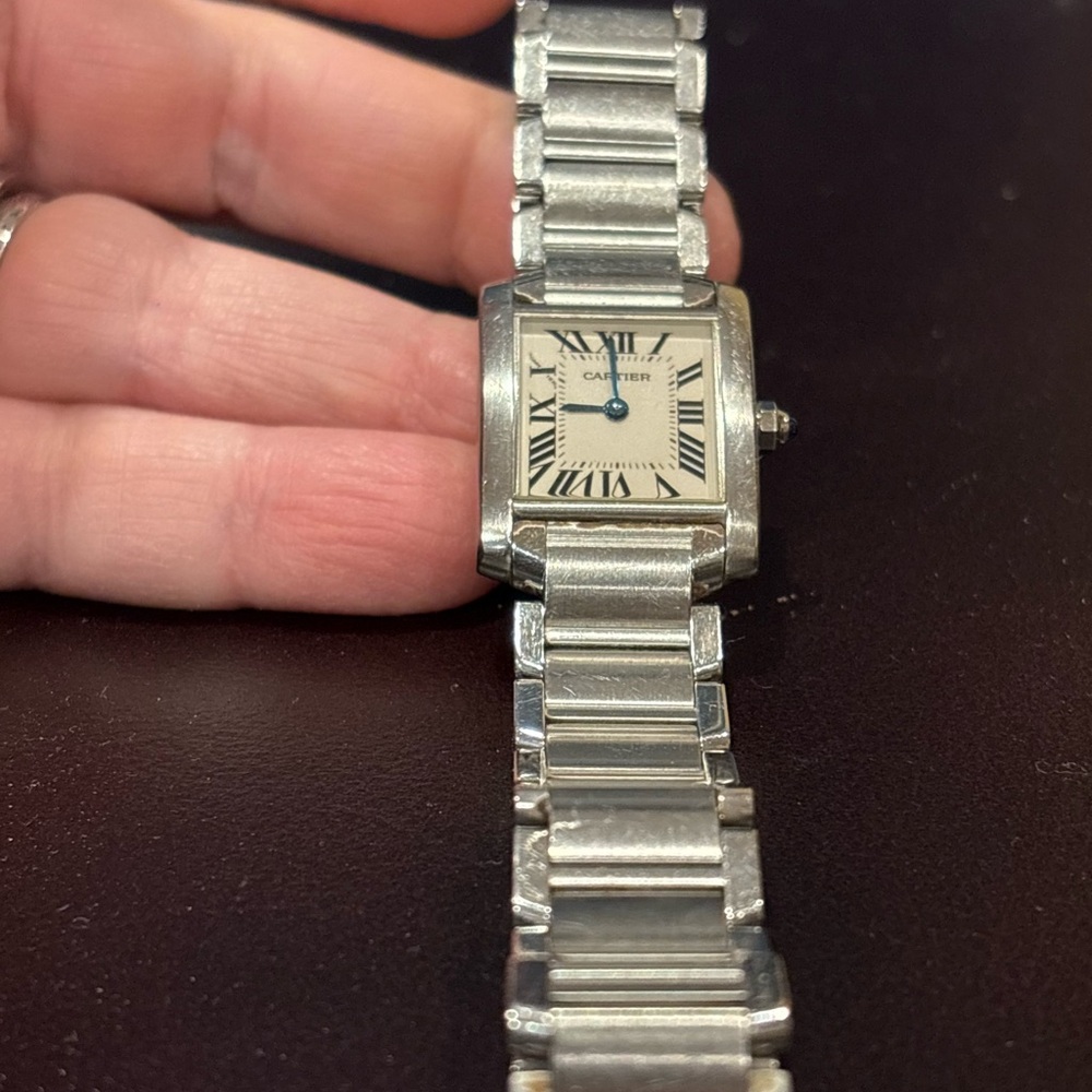Cartier Silver Timepiece with Cream Dial